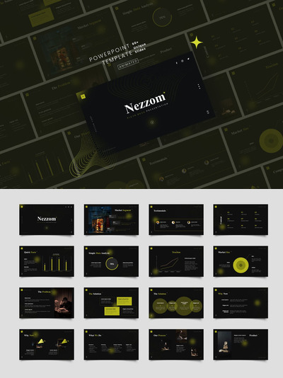 深色美学风格PPT模板PPT模板 (PPTX)