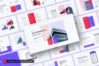 时尚房地产PPT模板 (PPTX)