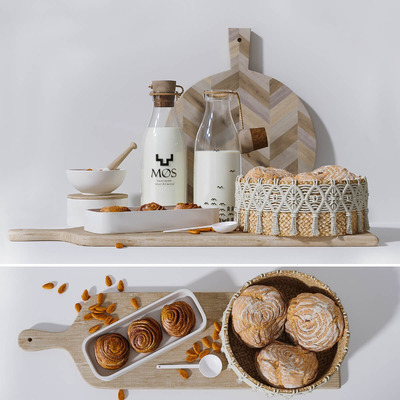 牛奶和面包3D模型（MAX）