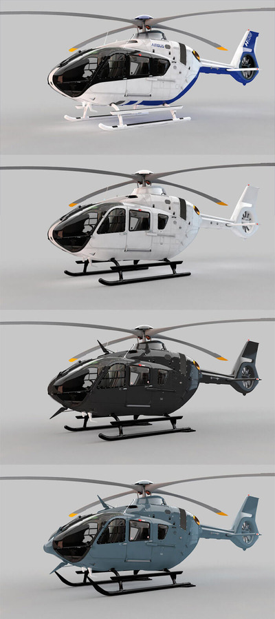 Airbus H135直升机3D模型（OBJ,FBX,MAX）