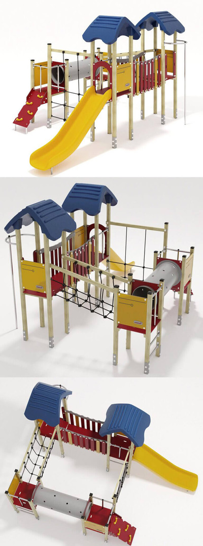 Kompan儿童游乐场儿童游乐设施3D模型（FBX,MAX）