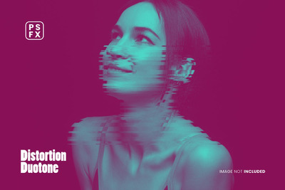 高品质的失真双色调照片效果图层样式-PSD