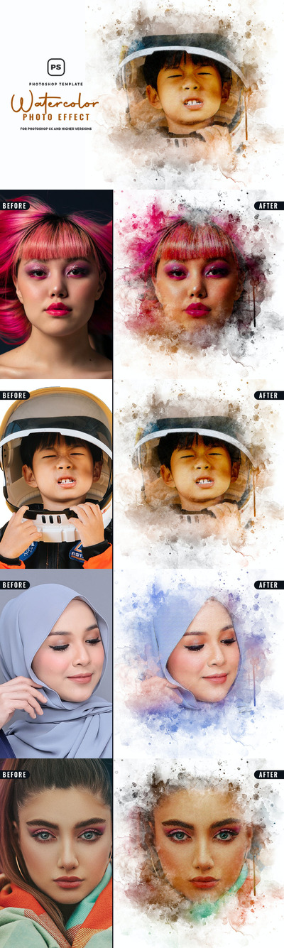 水彩照片效果 (PSD)