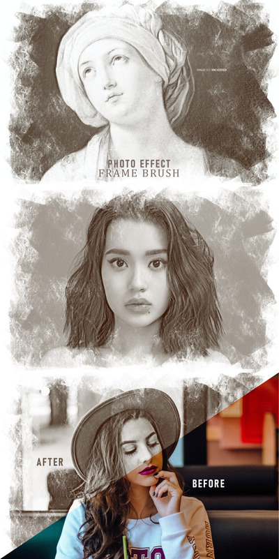 笔触绘画效果图层样式 (PSD)