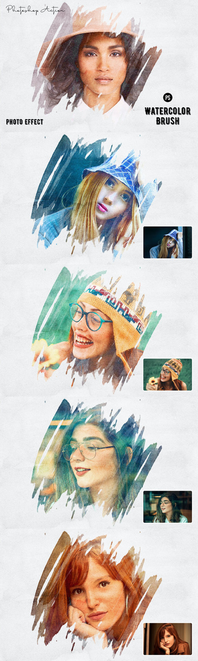 水彩笔PS动作 (ABR,ATN,PAT)