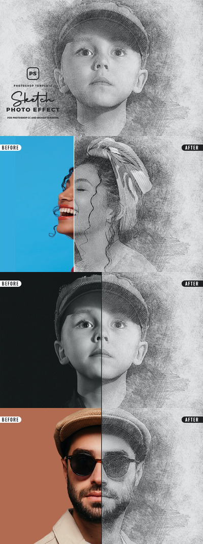 真实感素描效果 (PSD)