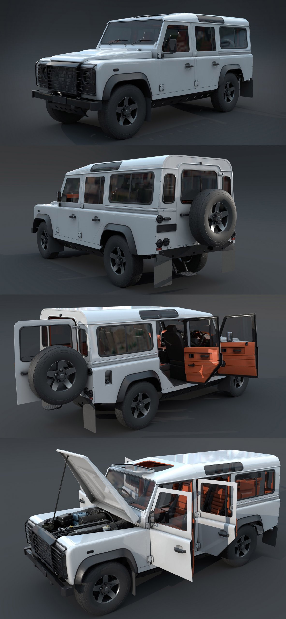 Land Rover Defender路虎卫士越野车3D模型（OBJ,FBX,MAX）