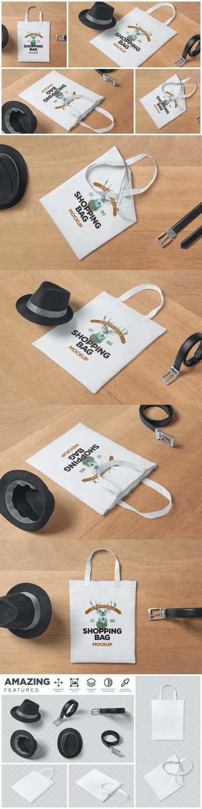 帆布购物袋样机模板 (PSD)