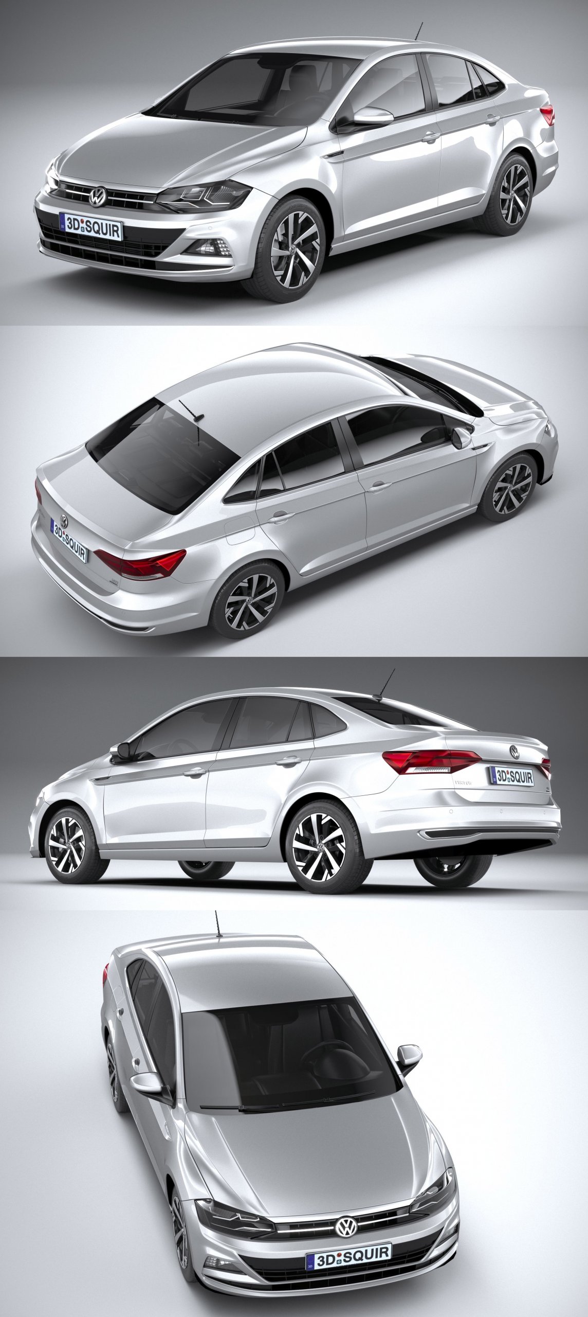 Volkswagen大众Polo Virtus汽车3D模型（OBJ,FBX,MAX）