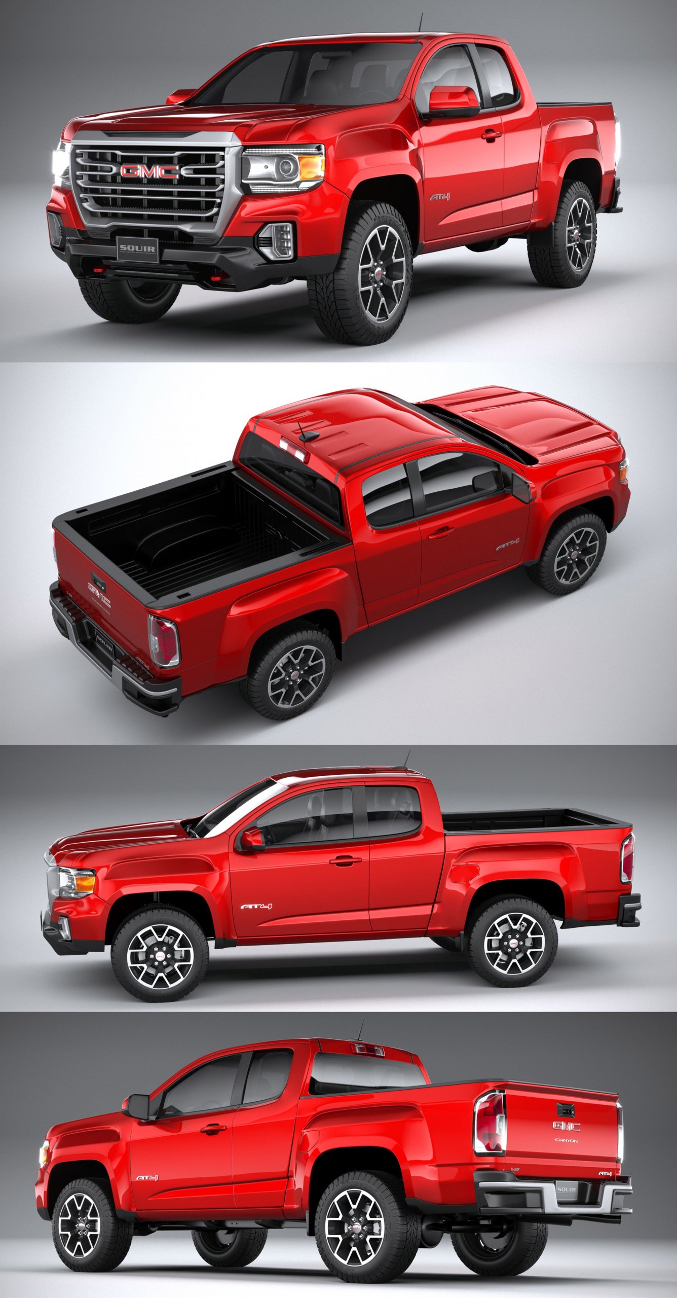 2021款 GMC Canyon Short皮卡车3D模型（OBJ,FBX,MAX）