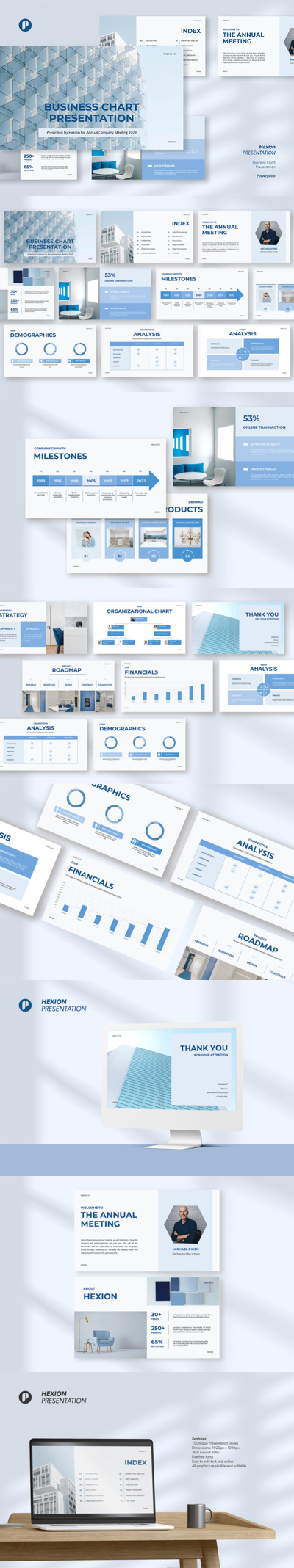 极简主义风格业务数据展示效果PPT模版 (PPT,PPTX)