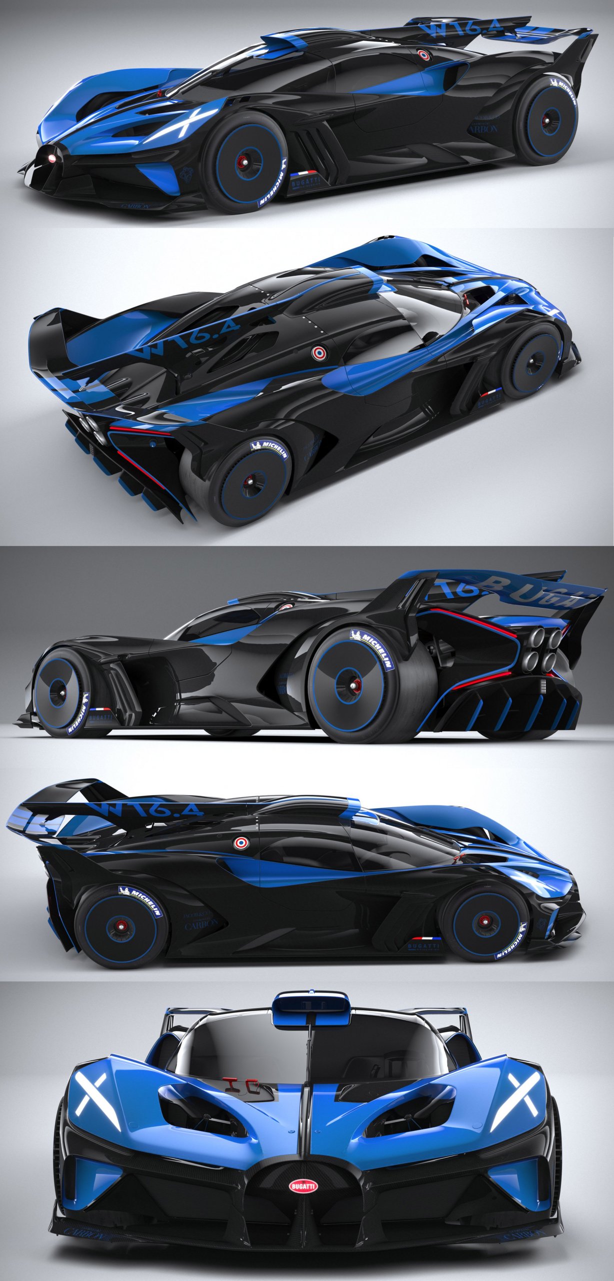 2020款布加迪Bugatti Bolide Concept超级跑车3D模型（OBJ,FBX,MAX）