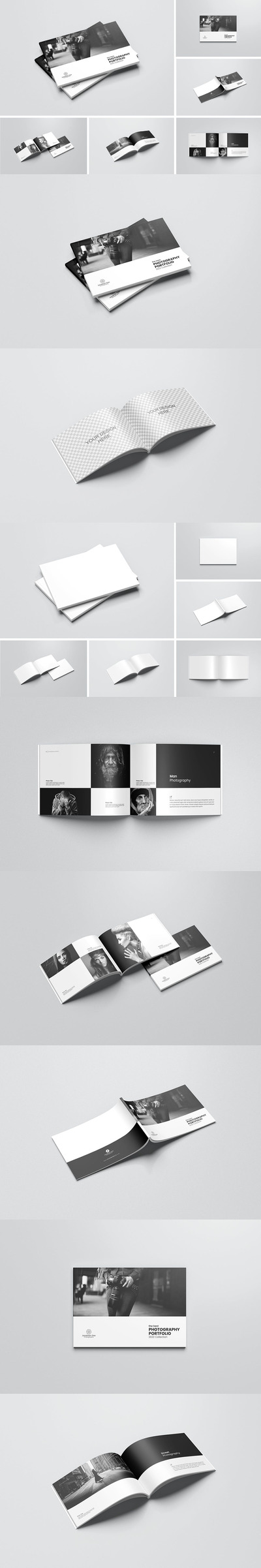 横版规格产品手册和目录样机 (PSD)