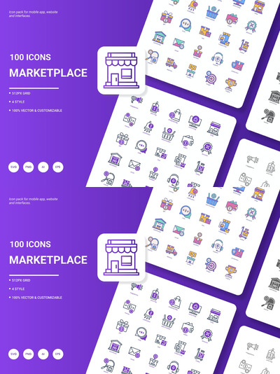 市场图标包 (AI,EPS,JPG,PDF,PNG,SVG)