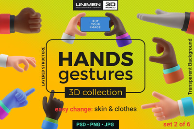 3D手势图标集（四） (PSD,PNG,JPG)