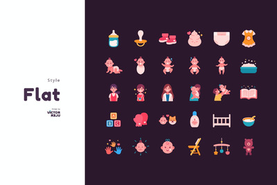 婴儿元素图标 (AI,EPS,PDF,PNG,SVG)