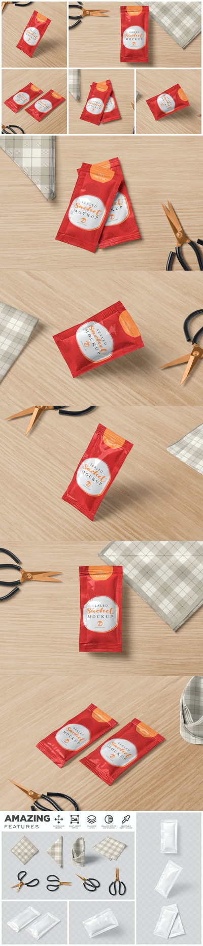 小袋番茄酱包装设计样机[1.2GB,PSD]