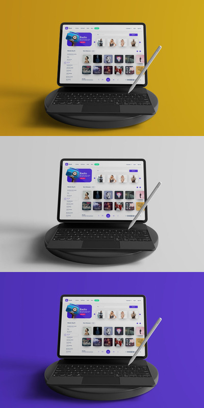 笔记本电脑UI展示样机 (PSD)