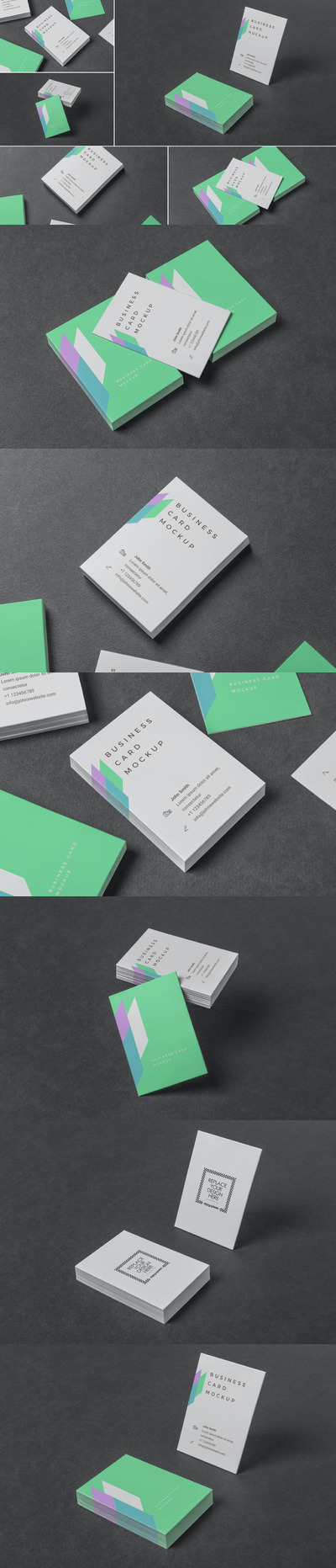 ISO 216 A8名片设计样机模板 (PSD)