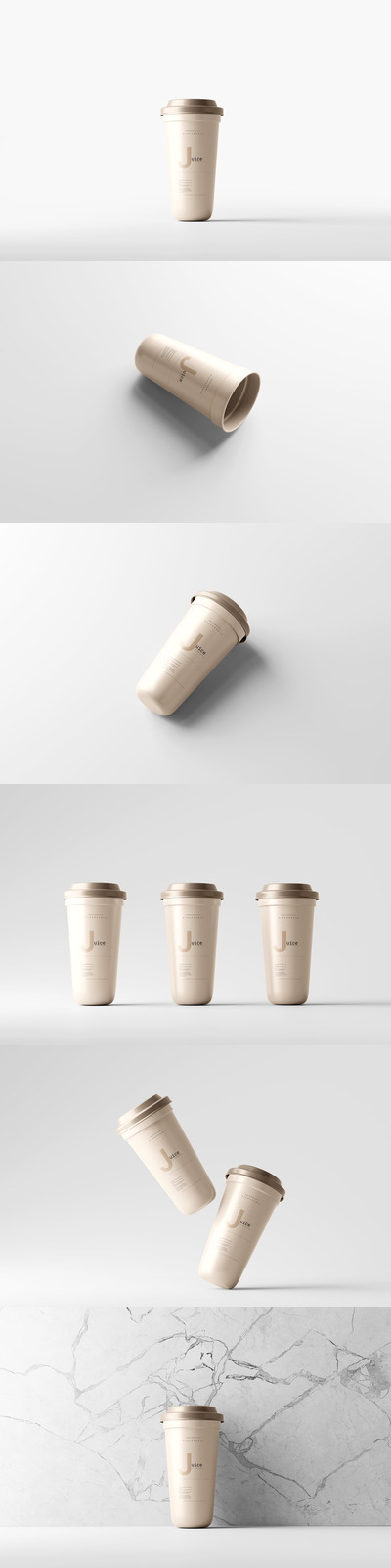 一次性塑料咖啡杯品牌包装设计样机 (psd)