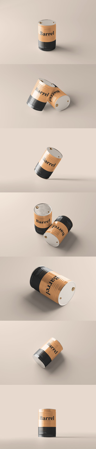 金属原油桶包装设计样机 (psd)