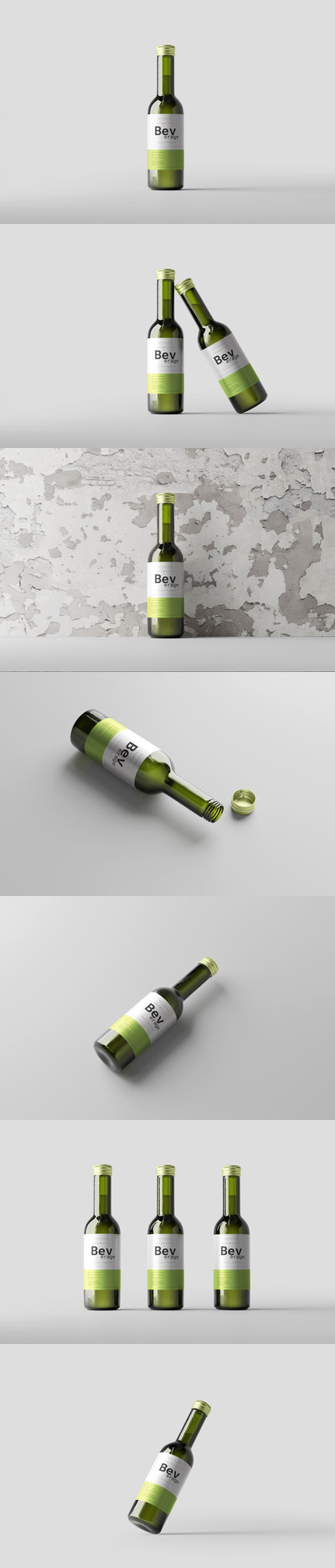 迷你酒瓶品牌包装样机 (psd)