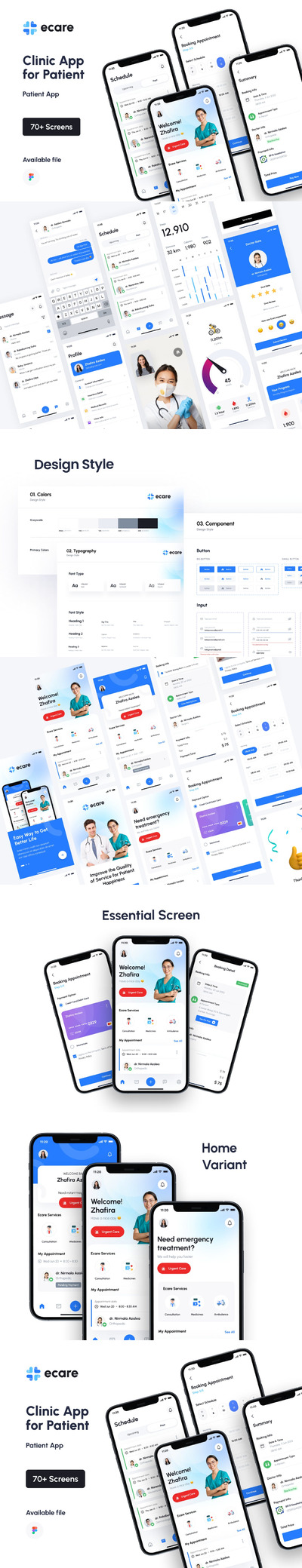 患者的诊所智能护理 App UI Kit (FIG)