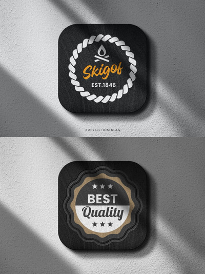 黑木板标志Logo展示样机 (PSD)