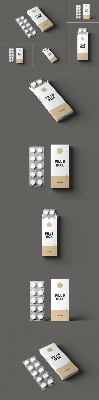 药物药盒包装设计样机 (PSD)