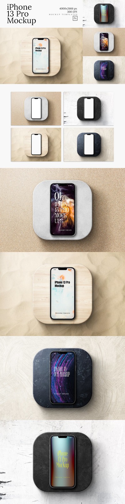 iPhone 13 Pro苹果手机样机套件 (PSD)