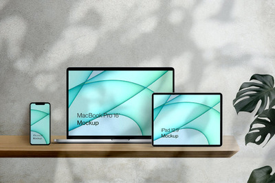 响应式屏幕苹果设备样机模板 (PSD)