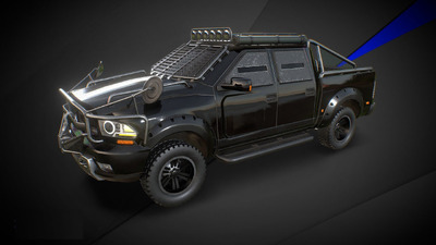 重型皮卡车3D模型（OBJ,FBX,MAX）