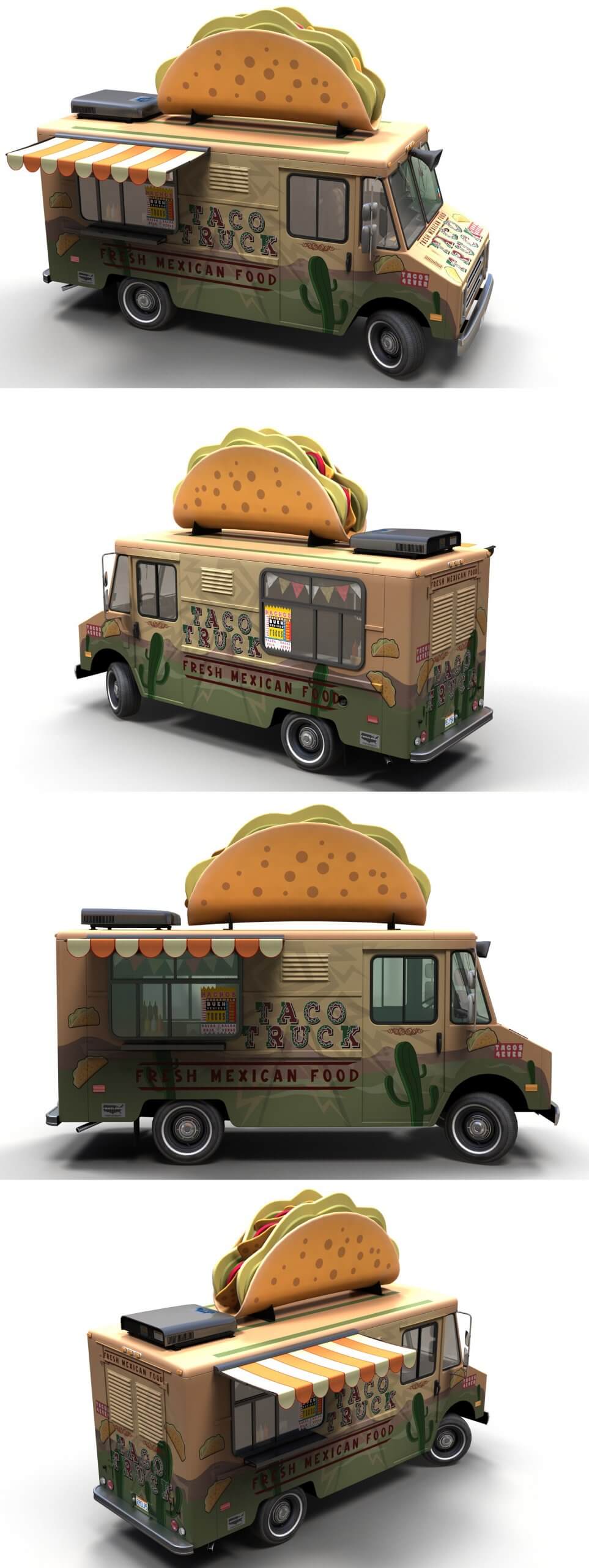Taco食品车3D模型（OBJ,FBX,MAX）