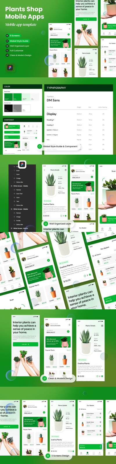 绿植店APP UI KIT (PSD,XD,FIG)