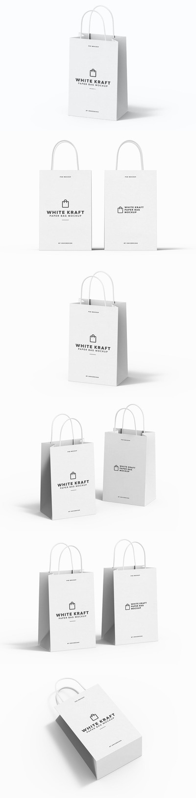 白色牛皮纸袋设计样机 (PSD)