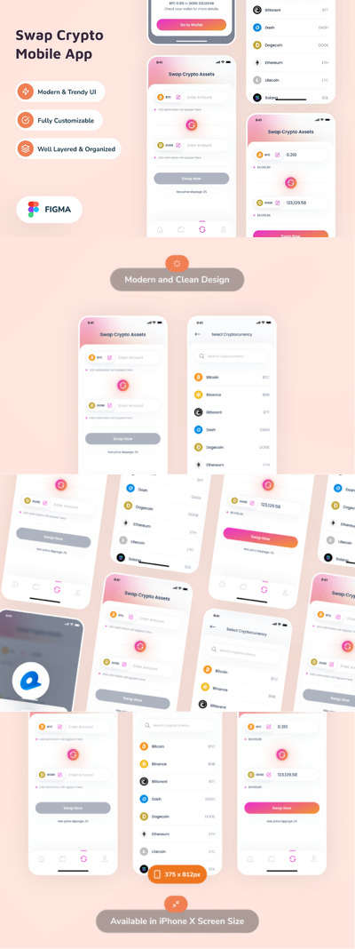 交换加密移动应用程序  App UI Kit (FIG)