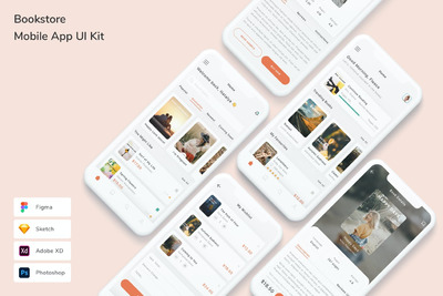 书店 App UI Kit (FIG,PSD,SKETCH,XD)