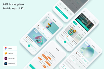NFT 市场 App UI Kit (FIG,PSD,SKETCH,XD)