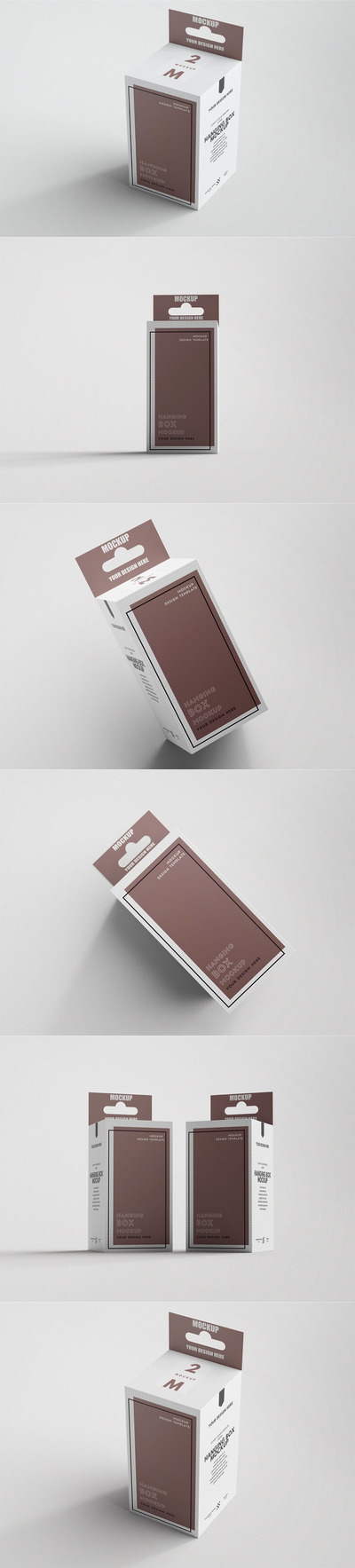 挂耳纸盒包装设计样机 (PSD)