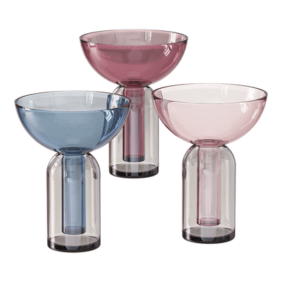 丹麦AYTM TORUS系列经典北欧极简漏斗双层玻璃花瓶3D模型（OBJ,FBX,MAX）