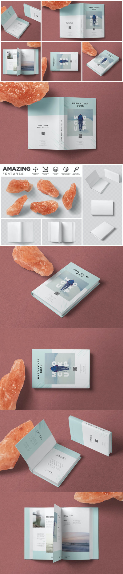 C6精装书内外页设计展示样机 (PSD)