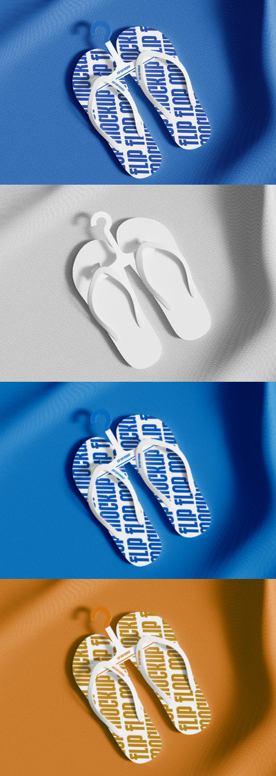 带衣架的人字拖鞋图案设计样机 (PSD)