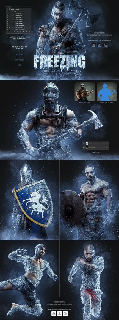 自动冰冻效果的PS动作 (ABR,ATN,PAT)