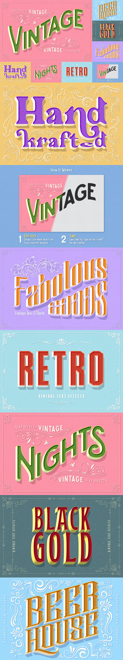 经典文本效果PS图层样式 (PSD,PDF)