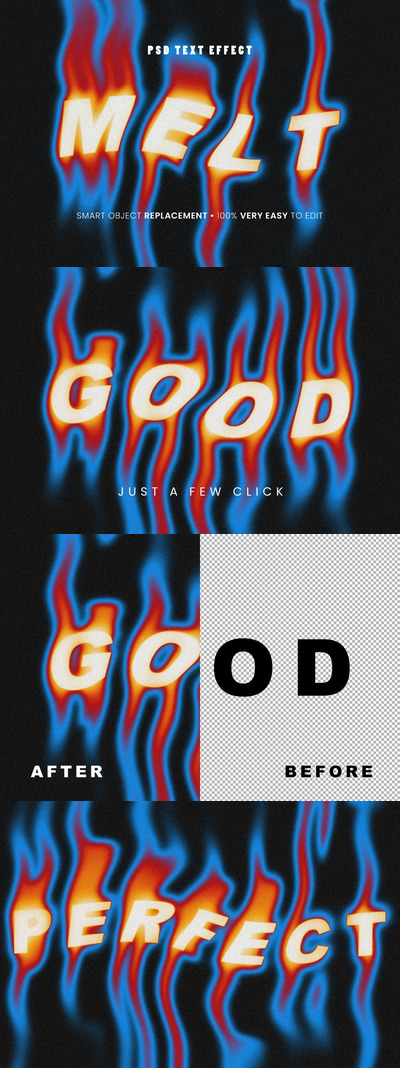 液体熔融psd字体图层样式 (PSD)