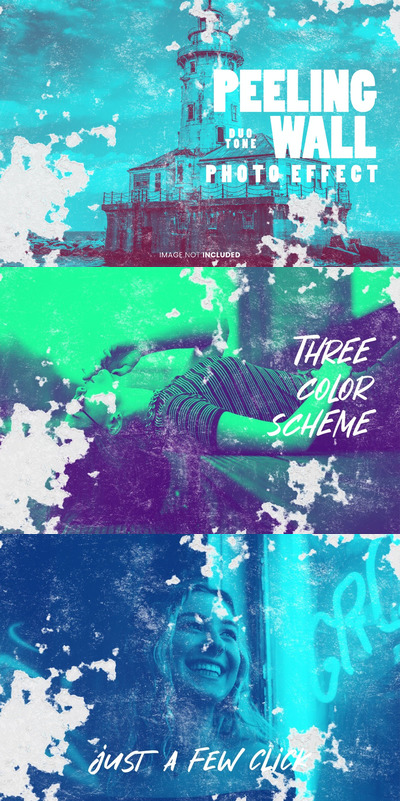 剥离墙照片Photoshop效果 (PSD)