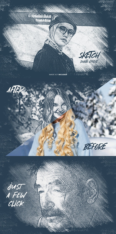 photoshop的草图照片效果 (PSD)