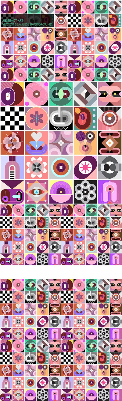 抽象几何无缝矢量背景 (AI,EPS,JPG,PDF,PNG,PSD,SVG)