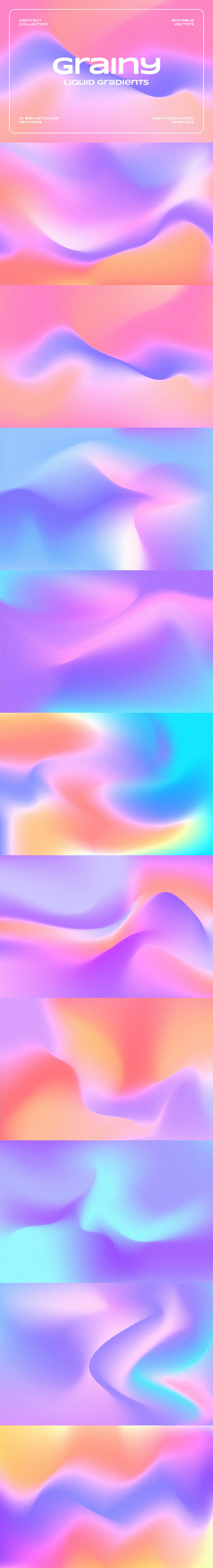 带噪模糊梯度纹理的抽象图案 (AI,EPS,PNG,JPG)