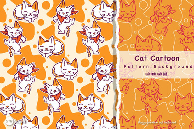 矢量卡通猫背景图案 (AI,EPS,JPG,PNG)